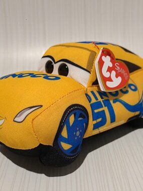 Disney Cars Movie Cruz Ramirez Plush Car Beanie Baby from TY New with Tags